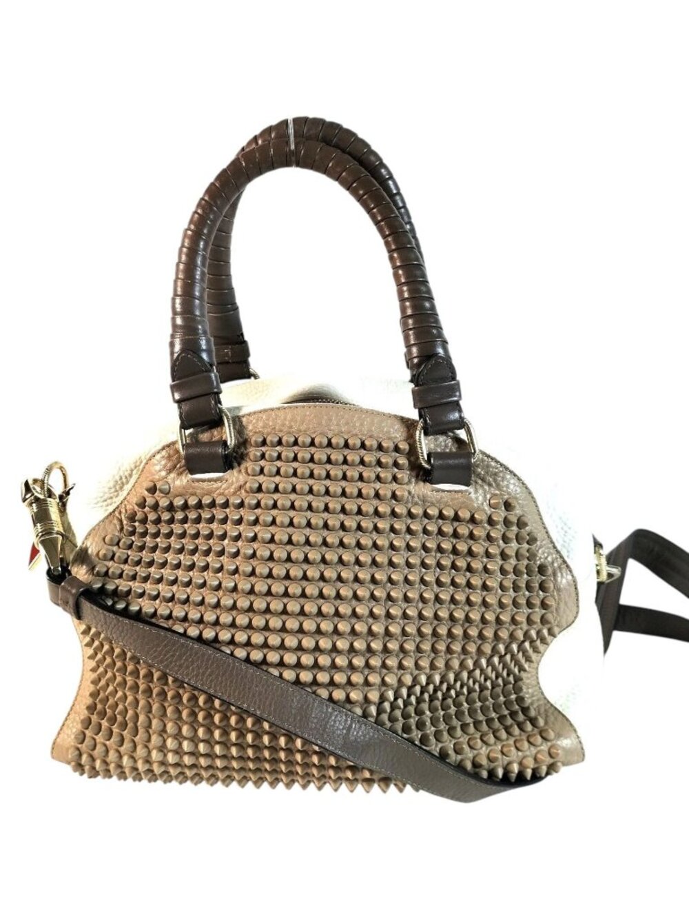 (S6) Christian Louboutin Crossbody Bag Beige Leather